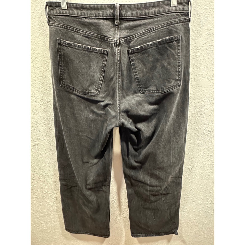 Old Navy Sky-Hi Wide Leg Jeans Womens 14 Extra High Rise Black Denim Pants - Picture 7 of 12